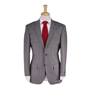 Polo Ralph Lauren Made in Japan Gray/Black Plaid 2-Btn Wool Suit 38R